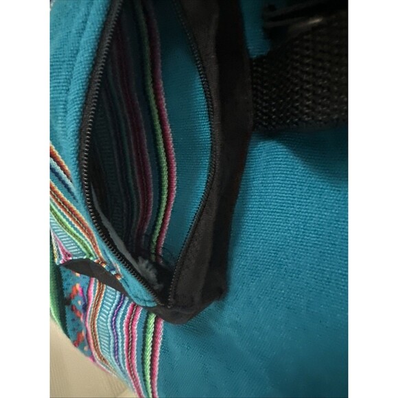 Large Backpack Tribal Striped Lightweight Drawstring Handmade Bag Beach Boho - Picture 8 of 11